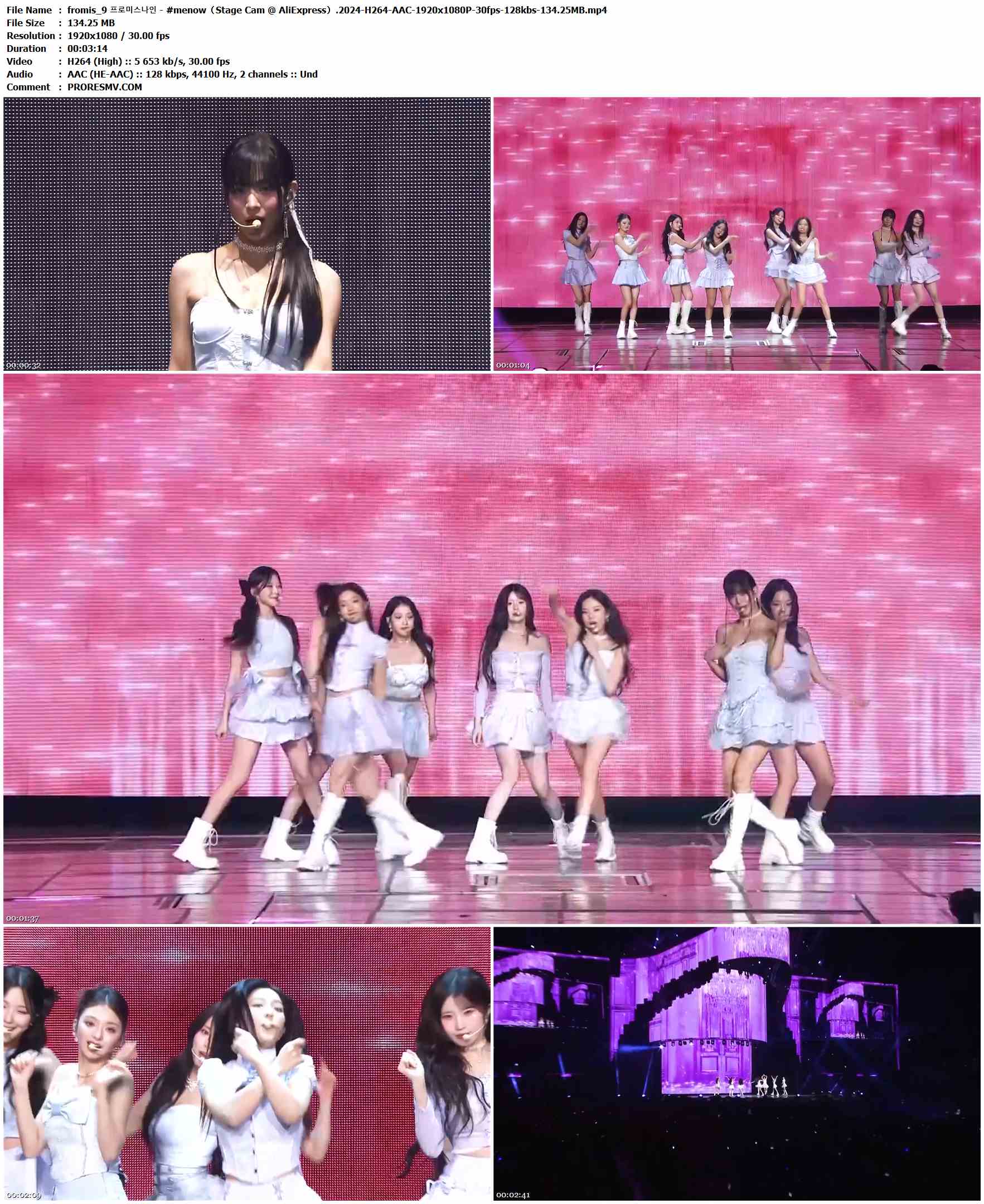 fromis_9 프로미스나인 - #menow（Stage Cam @ AliExpress）.2024-H264-AAC-1920x1080P-30fps-128kbs-134.25MB官方MV_高清MV